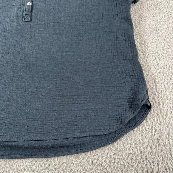 Faherty Dream Cotton Gauze Desmond Shirt Top Women XL Washed Blue Organic Summer - Picture 4 of 10